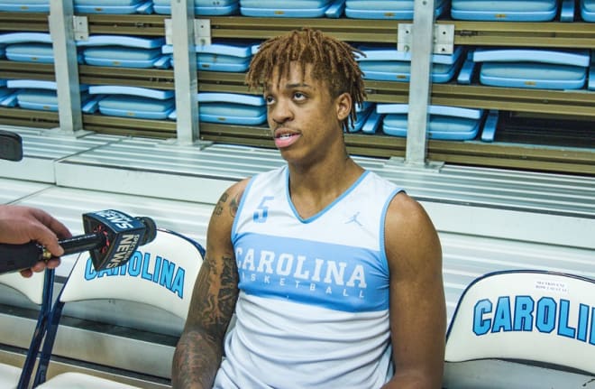 Armando Bacot (pictured) and the other four UNC starters met the media Thursday to discuss Saturday's game and more.