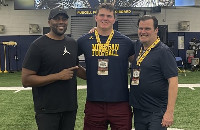 Interactions With Sherrone Moore Highlights 2025 OL Rowan Byrne's U-M ...