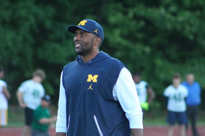 Michigan Wolverines football offensive line coach Sherrone Moore