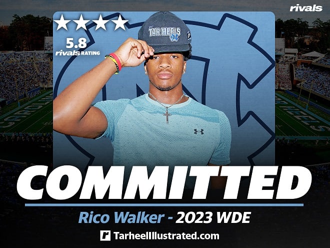 Rico Walker, a 4-star DE/OLB from Hickory, NC, has announced he will play football at North Carolina.