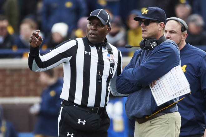 Michigan Wolverines football head coach Jim Harbaugh has won 49 games in six seasons (2020 was a shortened campaign) at U-M.