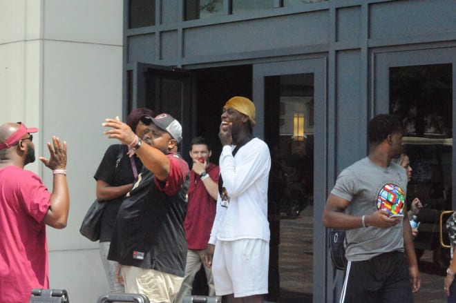 Four-star WR Malachi Wideman is shown during a visit to FSU earlier this year.
