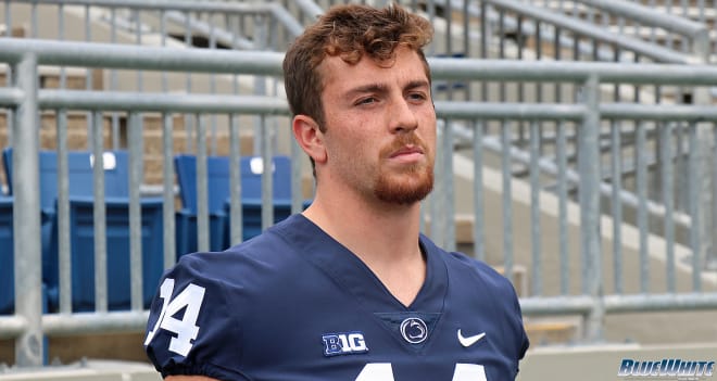 Penn State quarterback Sean Clifford at the Nittany Lions' team media day on Aug. 7, 2021 at Beaver Stadium. BWI photo