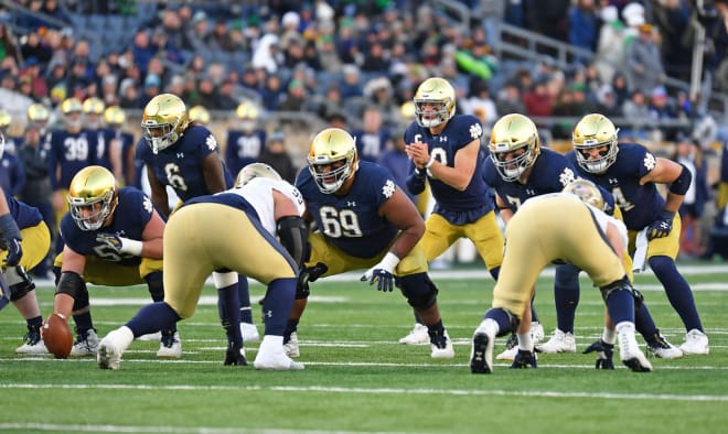 Notre Dame's offense got rolling against Navy in a 52-20 win.