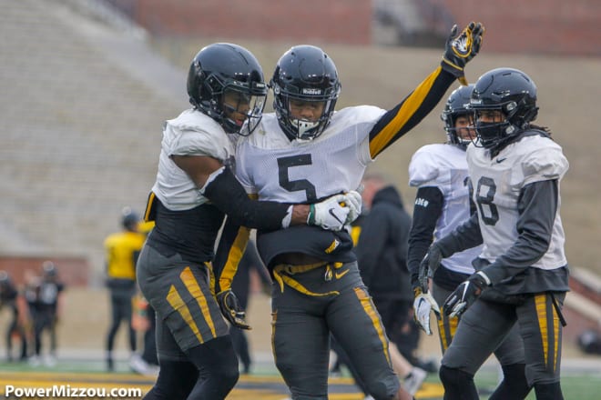 Cornerback Chris Shearin (5) enrolled at Missouri a semester early and is participating in practices this spring.