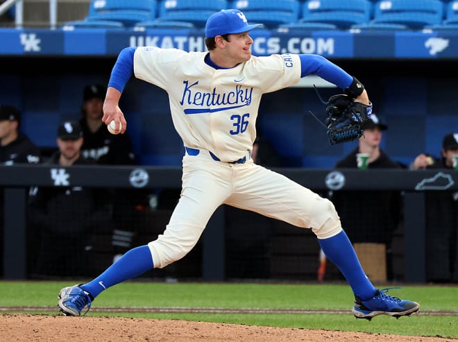 Kentucky starting pitcher Logan Martin picked up the win with six innings of solid work on the mound.