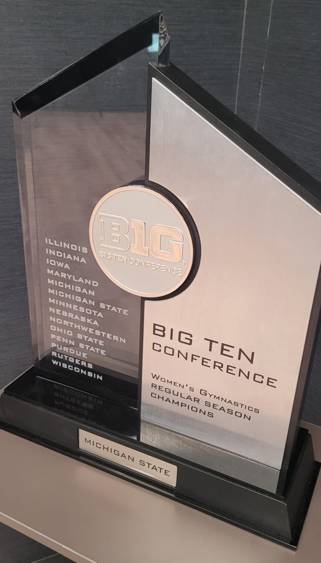 Michigan State's Big Ten regular season championship trophy. Photo credit: David Harns/Spartans Illustrated