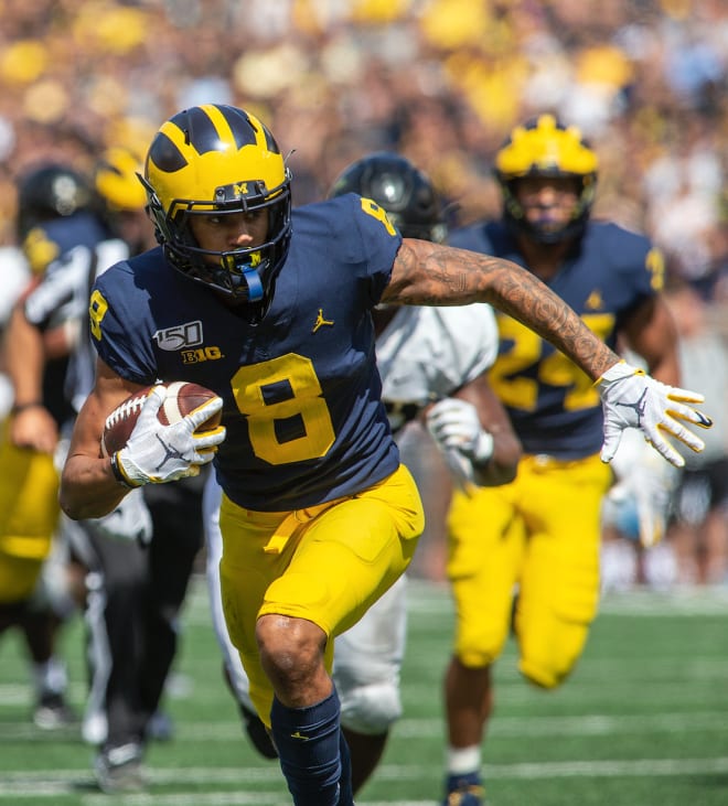 Michigan Wolverines football sophomore wideout Ronnie Bell's seven catches and 81 yards against Army were both career highs.