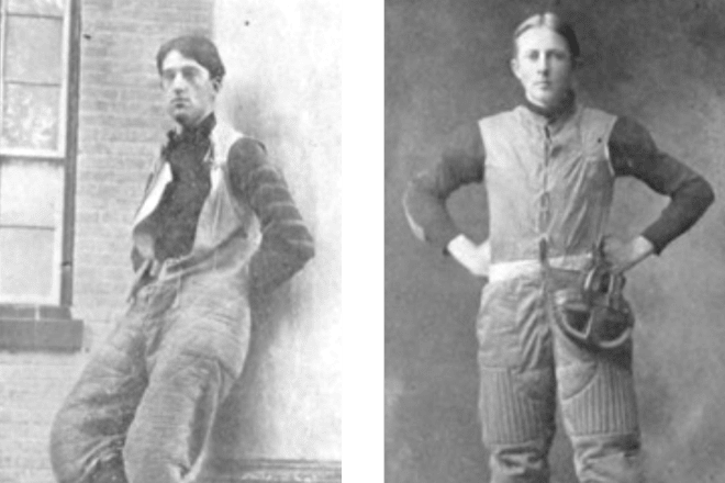 Coach Billy Reynolds (left) and Captain Frank Ridley (right) in 1901.