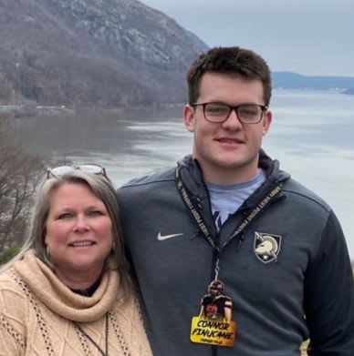 Veronica and her son Connor at Trophy Point during the 3-star offensive lineman's OV to West Point