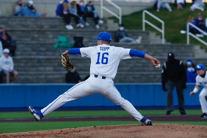 Kentucky starter Cole Stupp had the best outing of his UK career on Friday in the SEC opener against Missouri. (UK Athletics photo by Barry Westerman)