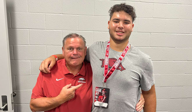 Fletcher Westphal, a four-star offensive lineman from Virginia, included Arkansas in his Top 5 on Sunday. 