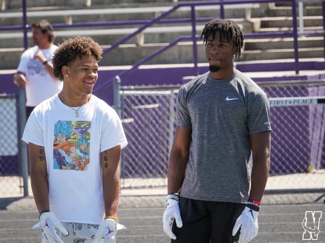 Bellevue West WRs Isaiah McMorris (left) and Dae'vonn Hall