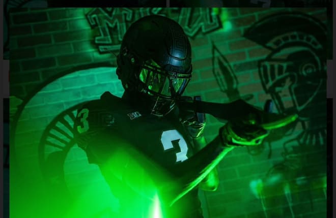 2024 wide receiver Jaylan Brown during his official visit to Michigan State (Photo courtesy of Jaylan Brown/MSU Football) 