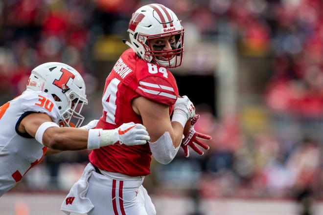 Jake Ferguson returns the most catches (33), yards (407) and TDs (2) from 2019 for Wisconsin.