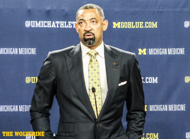 Michigan head coach Juwan Howard shed tears of joy at his press conference after being introduced.