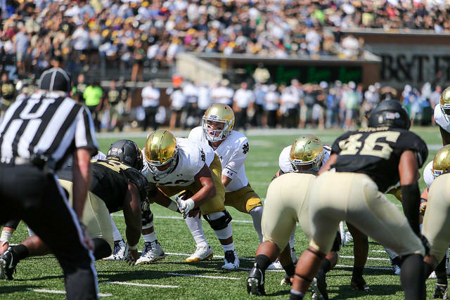 Ian Book and the Irish won at Wake Forest 56-27 in 2018.