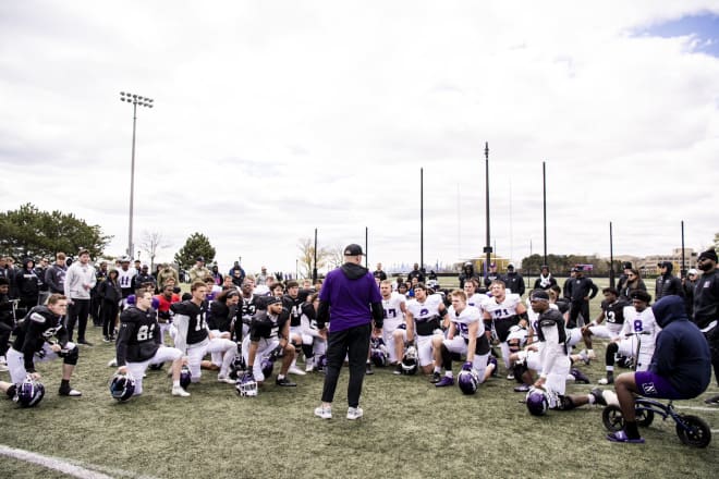 Head coach David Braun addressed his team after their final spring practice of 2024.