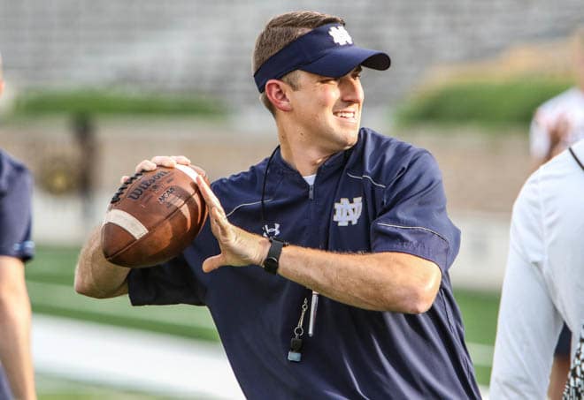 Sanford spent two seasons as the offensive coordinator and quarterbacks coach at Notre Dame.