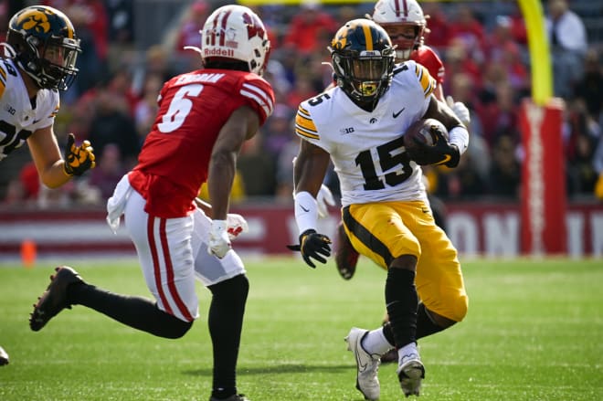 Not many yards for Tyler Goodson and the Iowa offense on Saturday.