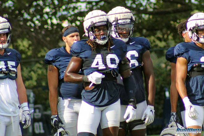 Penn State Nittany Lions defensive end Jesse Luketa at practice last week.