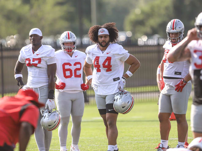 J.T. Tuimoloau and the Ohio State Buckeyes opened fall camp on Thursday. (Birm/DTE)