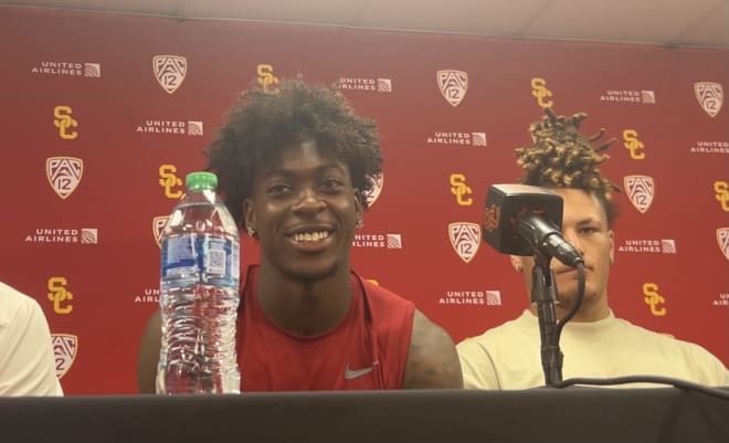 Freshman Zachariah Branch talking about his two-touchdown USC debut.