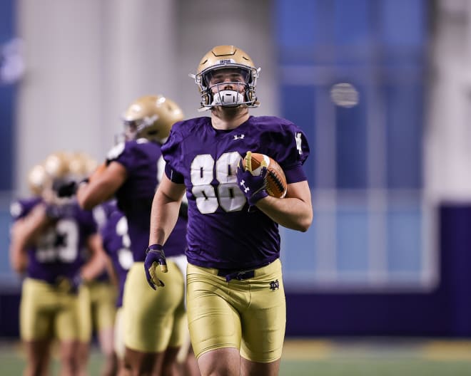 Junior Mitchell Evans (88) has assumed former All-American Michael Mayer's spot at the top of the Notre Dame depth chart.