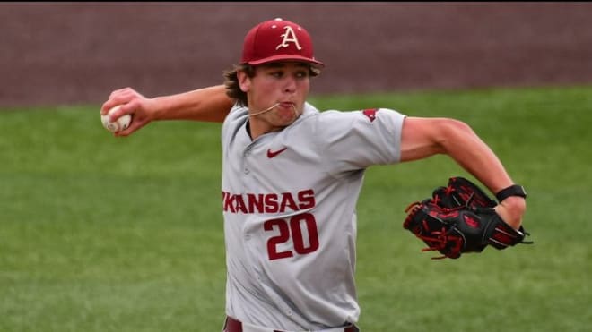 Arkansas RHP Gabe Gaeckle was excellent in relief against Kentucky.