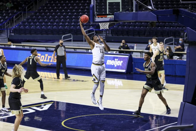 Notre Dame Fighting Irish men’s basketball fifth-year senior forward Juwan Durham