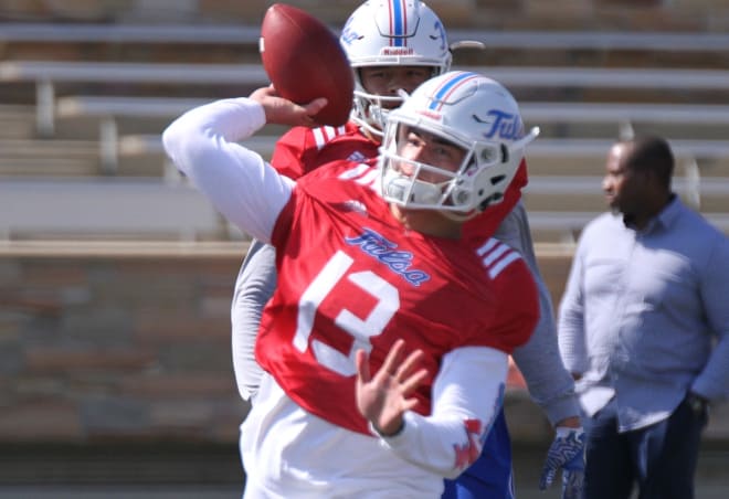 Luke Skipper had the better day throwing the ball in Tulsa's annual Spring Game.