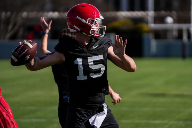 Carson Beck has a new group of receivers to find a comfort level.