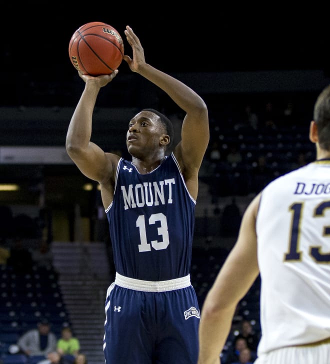 Mount St. Mary's sophomore forward Omar Habwe and the Mountaineers play at NC State at 7 p.m. tonight at PNC Arena.