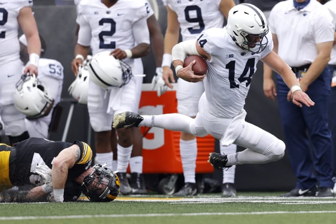 Penn State quarterback Sean Clifford missed a majority of Saturday's game at Iowa. AP photo
