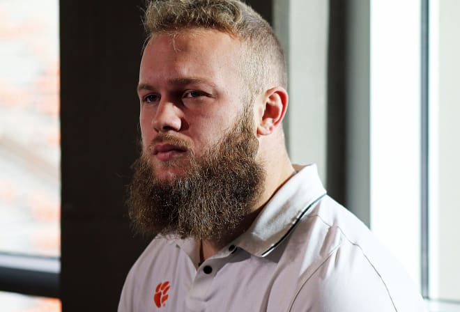 Clemson senior linebacker Ben Boulware is shown here Wednesday morning in Memorial Stadium's West Zone.