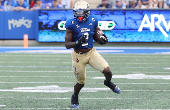 Tulsa WR Keylon Stokes caught 8 passes for 135 yards and one TD against Northern Illinois.