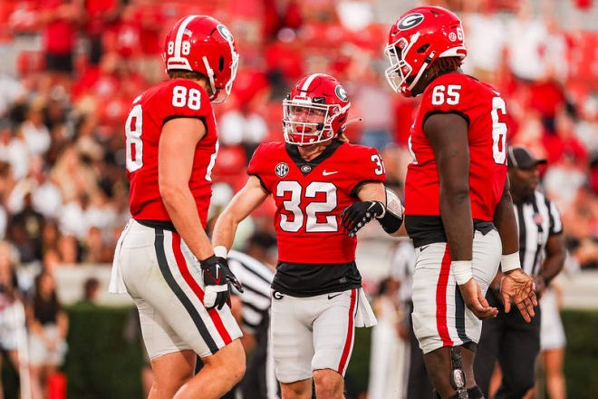 Kirby Smart hinted that Cash Jones (32) may contribute more than some might think.