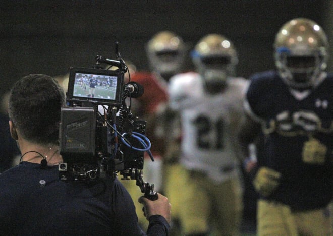 Showtime’s cameras became a staple at Notre Dame practices. 