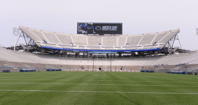 A look inside of Beaver Stadium during the team's media day in August. The 107,000-seat venue opens for the season on Saturday when Ball State visits. BWI photo/Steve Manuel