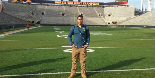 Class of 2017 linebacker Bryson Strong visited Iowa on Sunday.