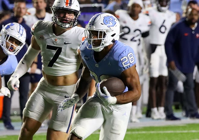UNC RB Omarion Hampton had only five carries in the second half versus UVA, which Carolina's coaces say wasn't enough.