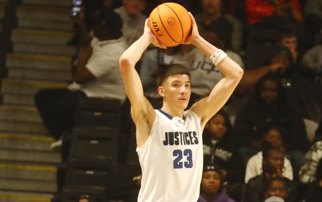 Jason Rivera-Torres was one of five different John Marshall players chosen 1st Team All-State as the nationally-ranked Justices completed a perfect 28-0 season with a 91-34 rout of Radford in the Class 2 Final at VCU