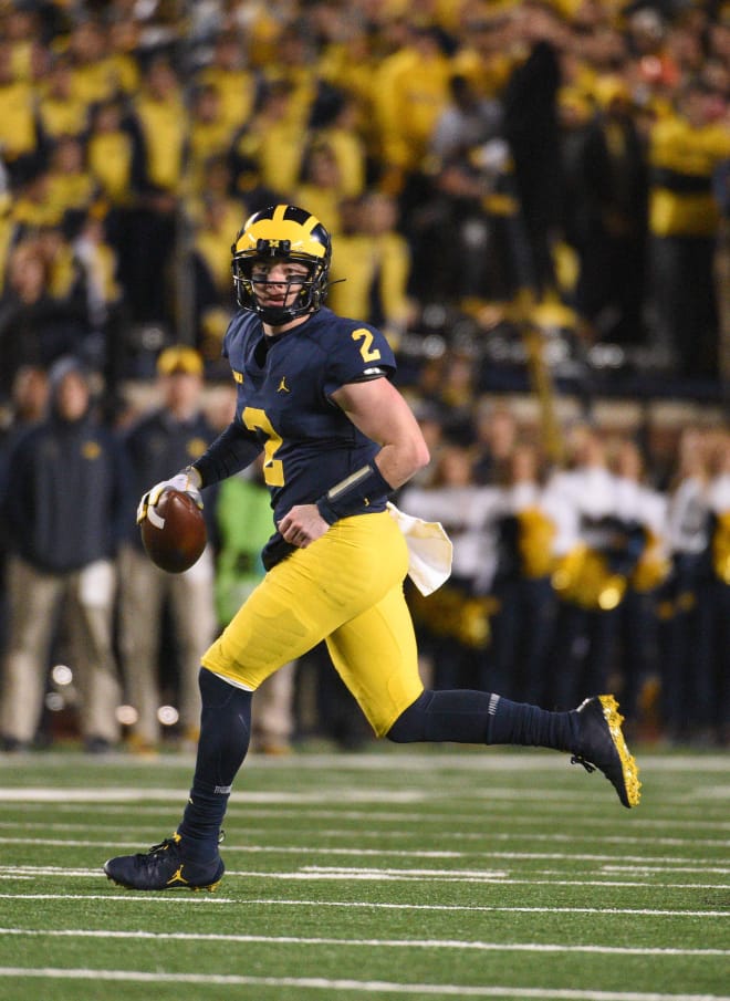 Junior quarterback Shea Patterson had a 81-yard run against Wisconsin. 