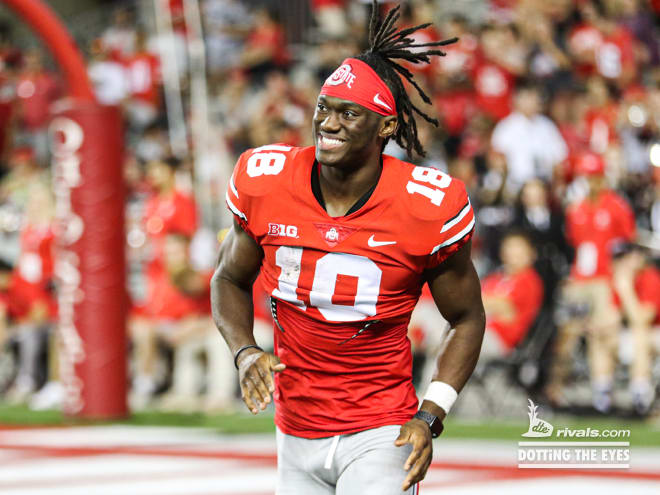 Ohio State wide receiver Marvin Harrison Jr. added two more touchdowns. (Birm/DTE)