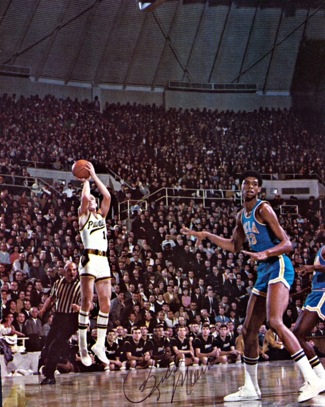 A Rick Mount autographed picture from the Dedication Game of the Purdue Arena 50 years ago today.