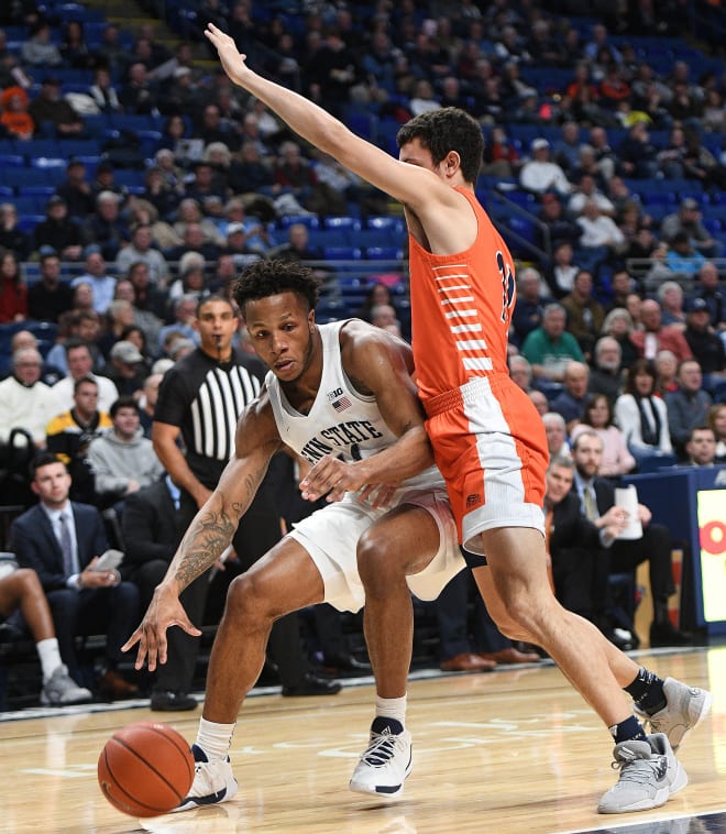 Lamar Stevens led the Nittany Lions with 27 points and eight rebounds in their 98-70 win against Bucknell. 