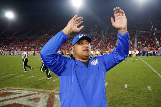 BYU head coach Kalani Sitake has led his team to a 4-2 record through the first half of this season.