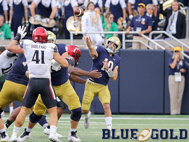 Notre Dame Fighting Irish football sophomore quarterback Drew Pyne