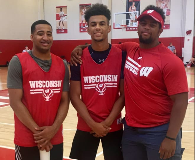 Williams, far right, at Wisconsin's advanced camp