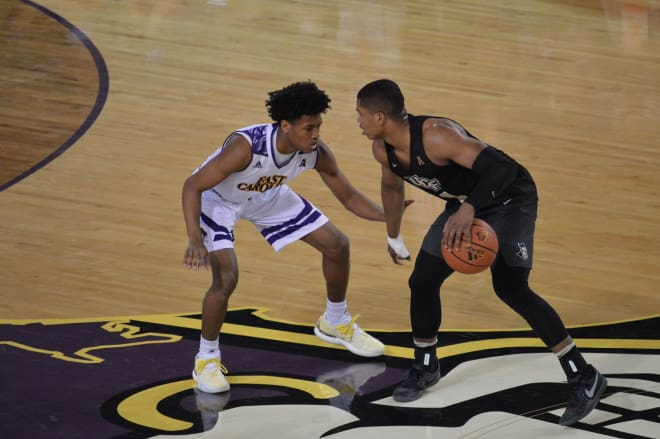 ECU point guard Jeremy Sheppard(pictured) and Raquan Wilkins have been suspended from the team.